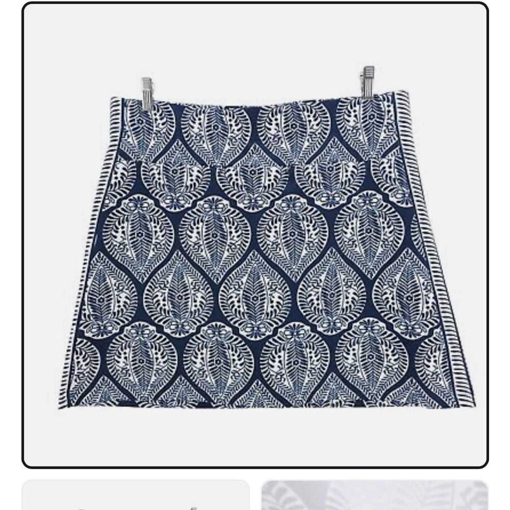 GRETCHEN SCOTT Size XXL Navy Blue Patterned Skirt